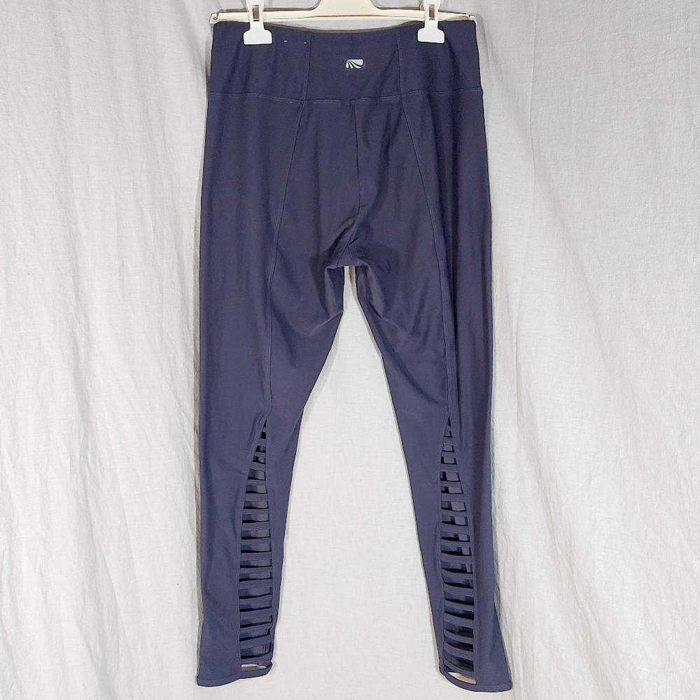 Marika slate blue back cutout leggings, XL, NWOT